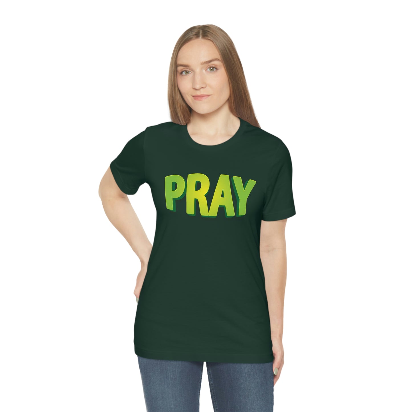 Pray Green Text Shirt