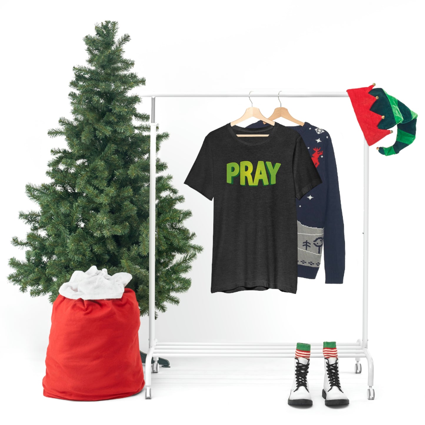 Pray Green Text Shirt