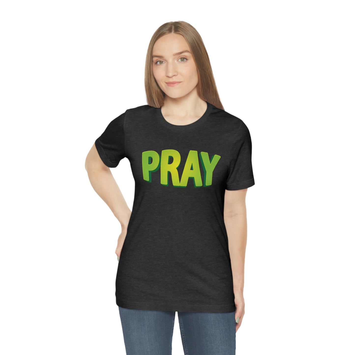 Pray Green Text Shirt