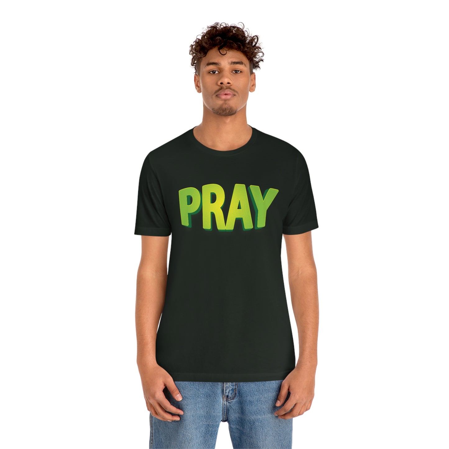 Pray Green Text Shirt