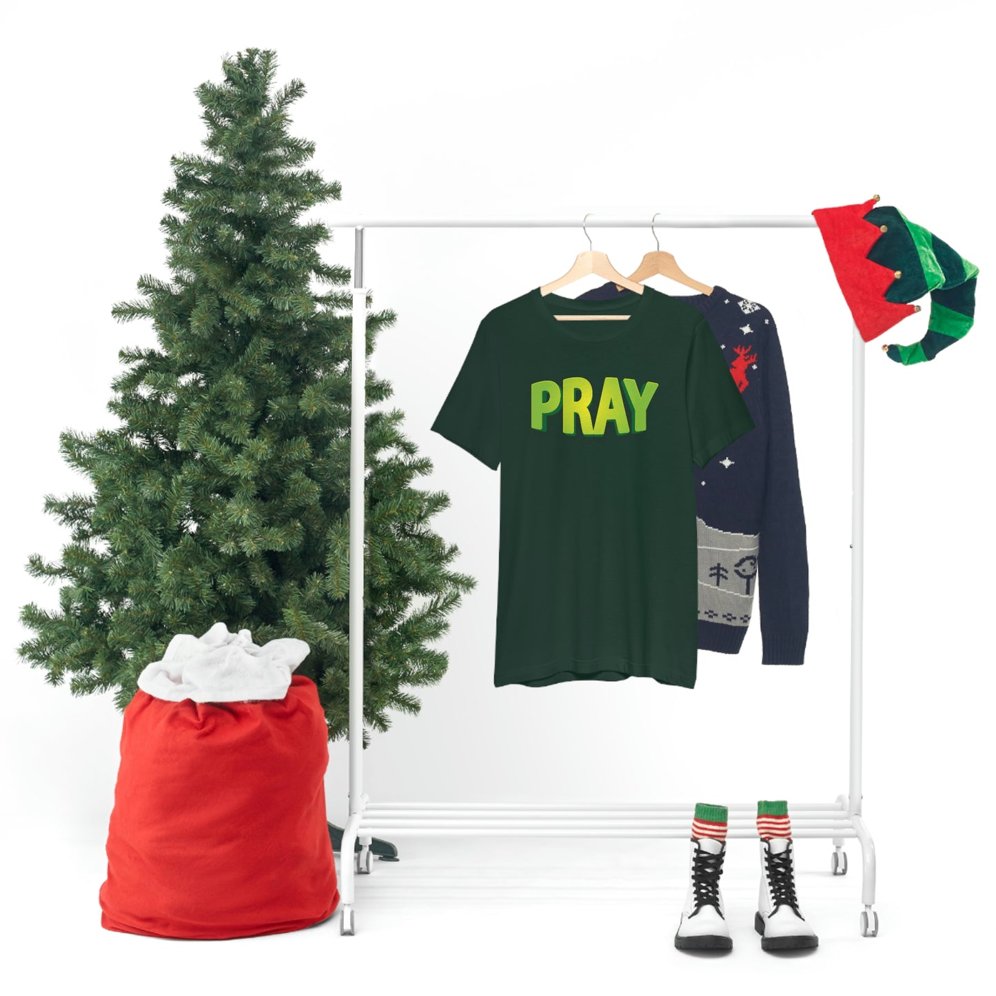 Pray Green Text Shirt