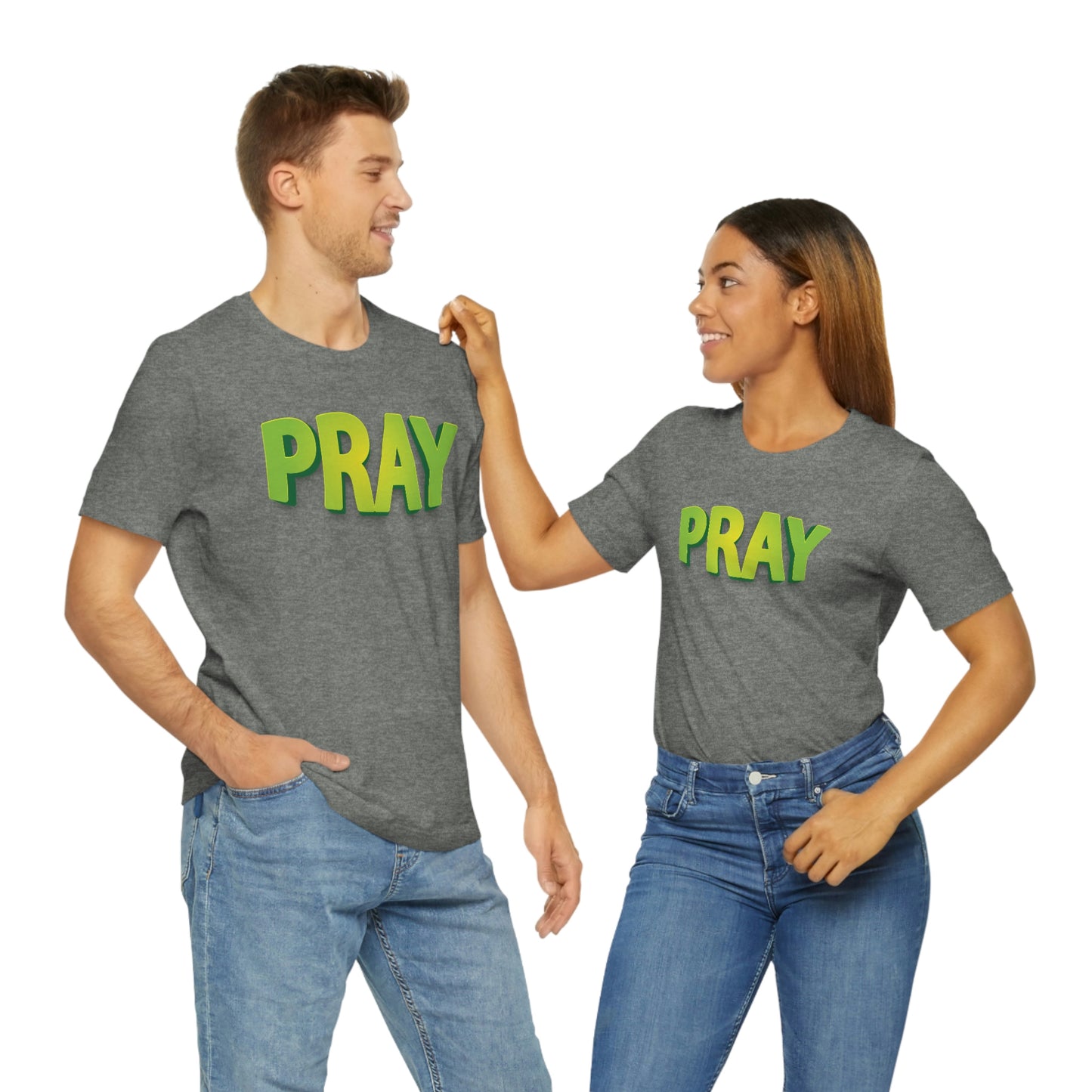 Pray Green Text Shirt