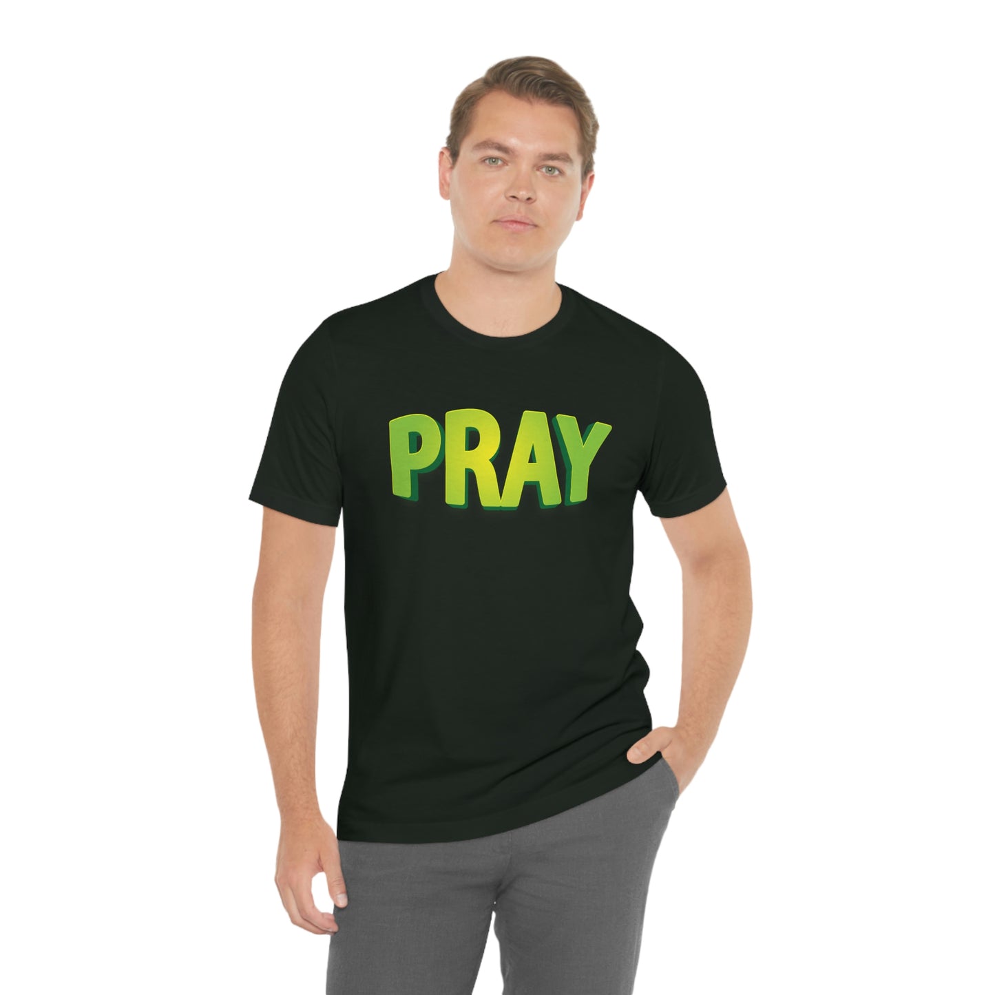 Pray Green Text Shirt