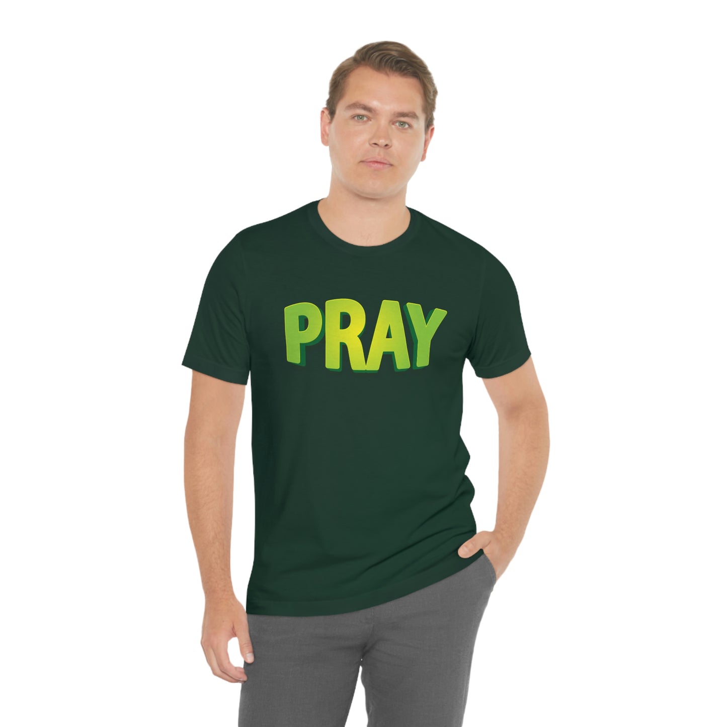 Pray Green Text Shirt