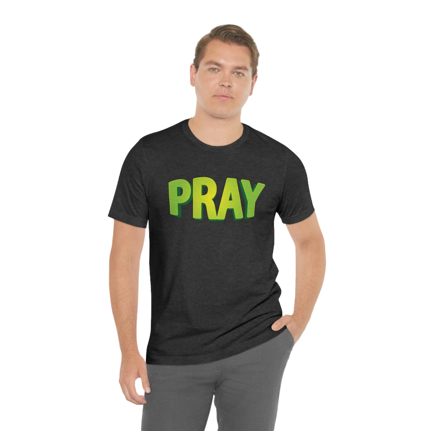 Pray Green Text Shirt