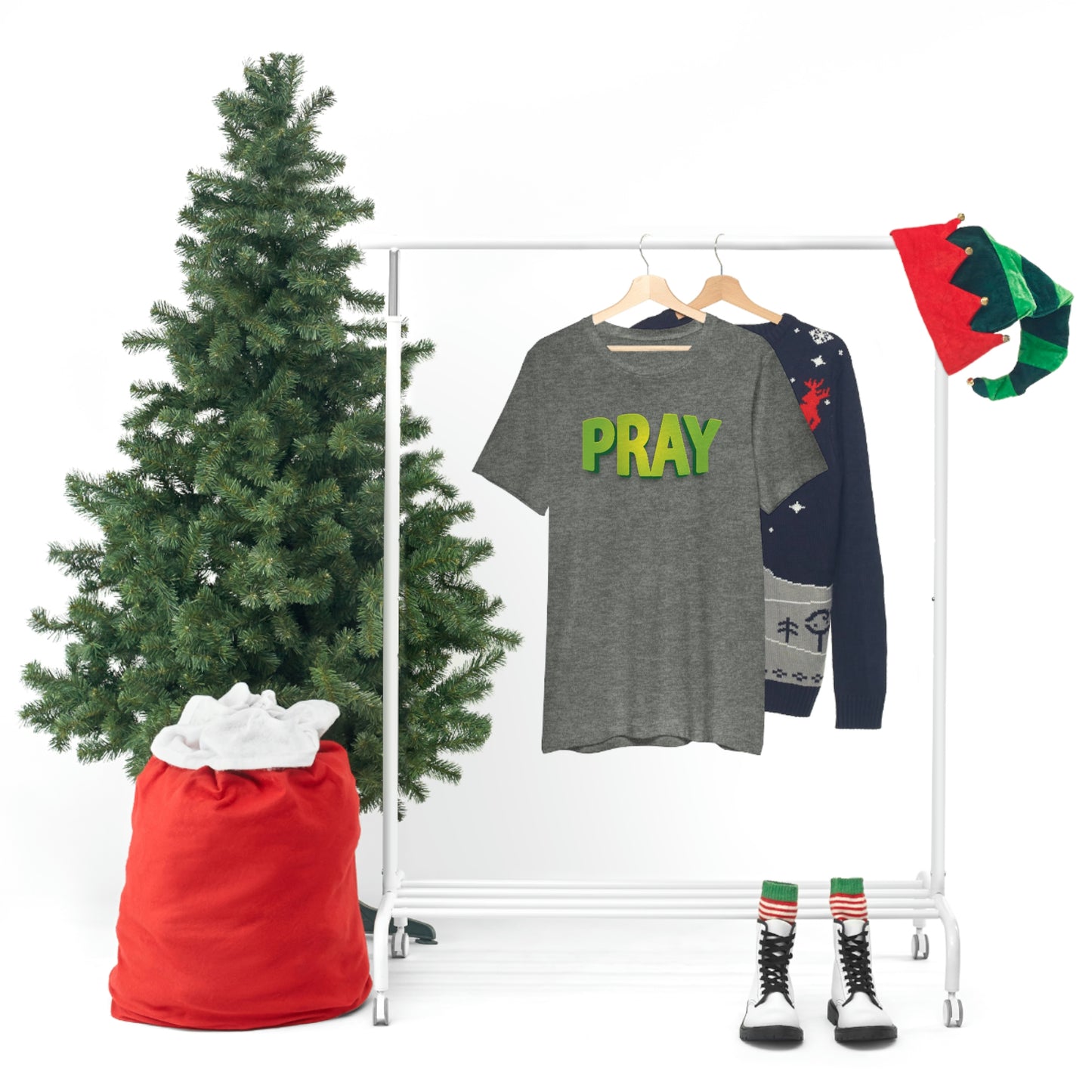 Pray Green Text Shirt