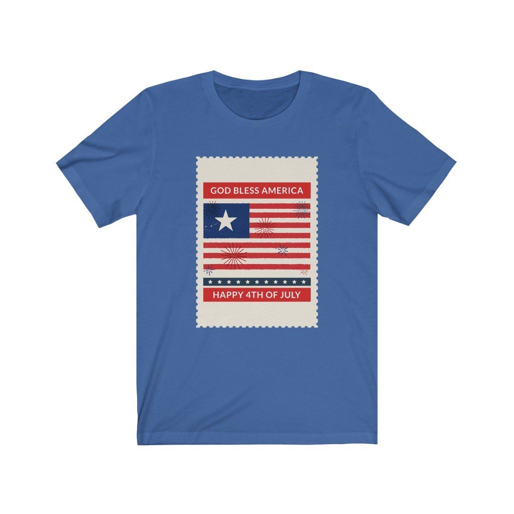 4th of July Stamp Shirt T-Shirt Printify True Royal XS