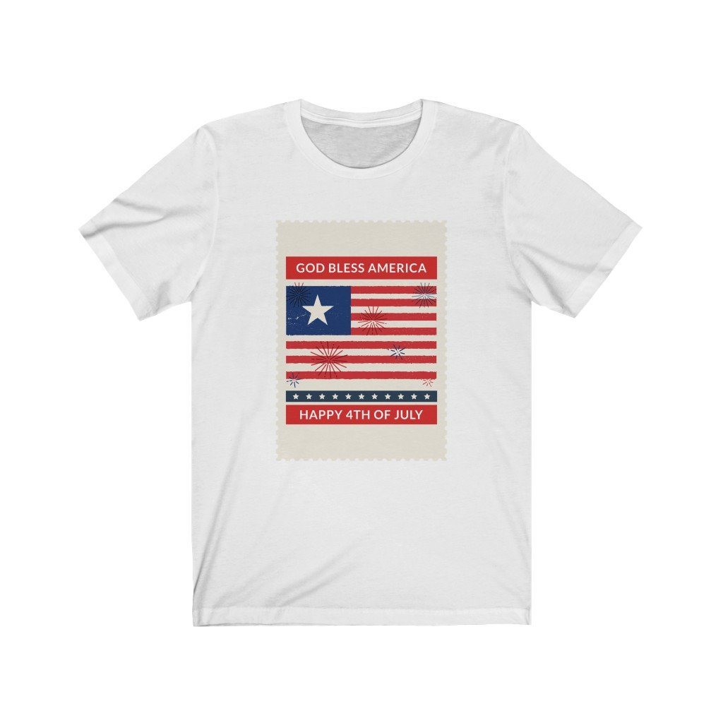 4th of July Stamp Shirt T-Shirt Printify White L