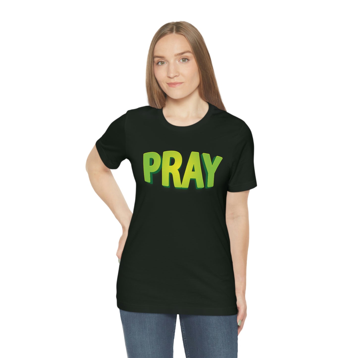 Pray Green Text Shirt
