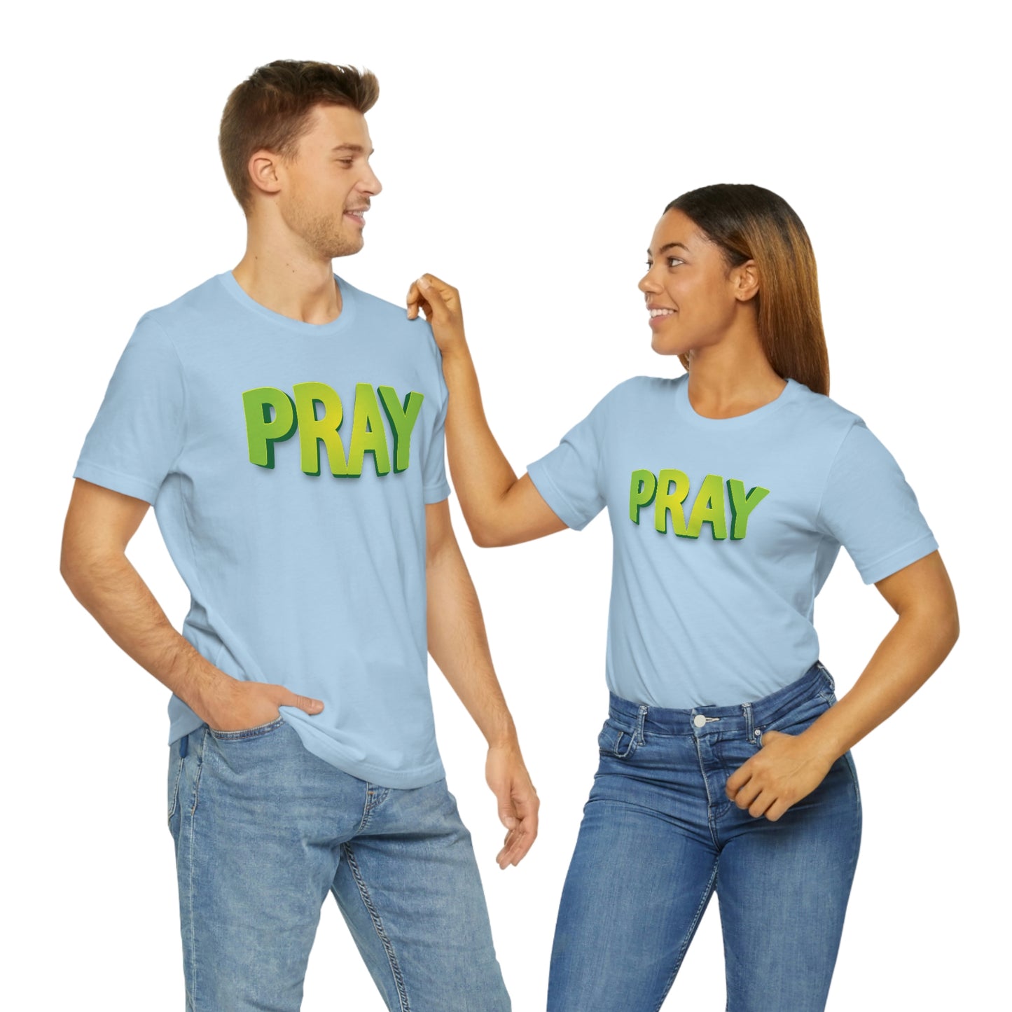 Pray Green Text Shirt