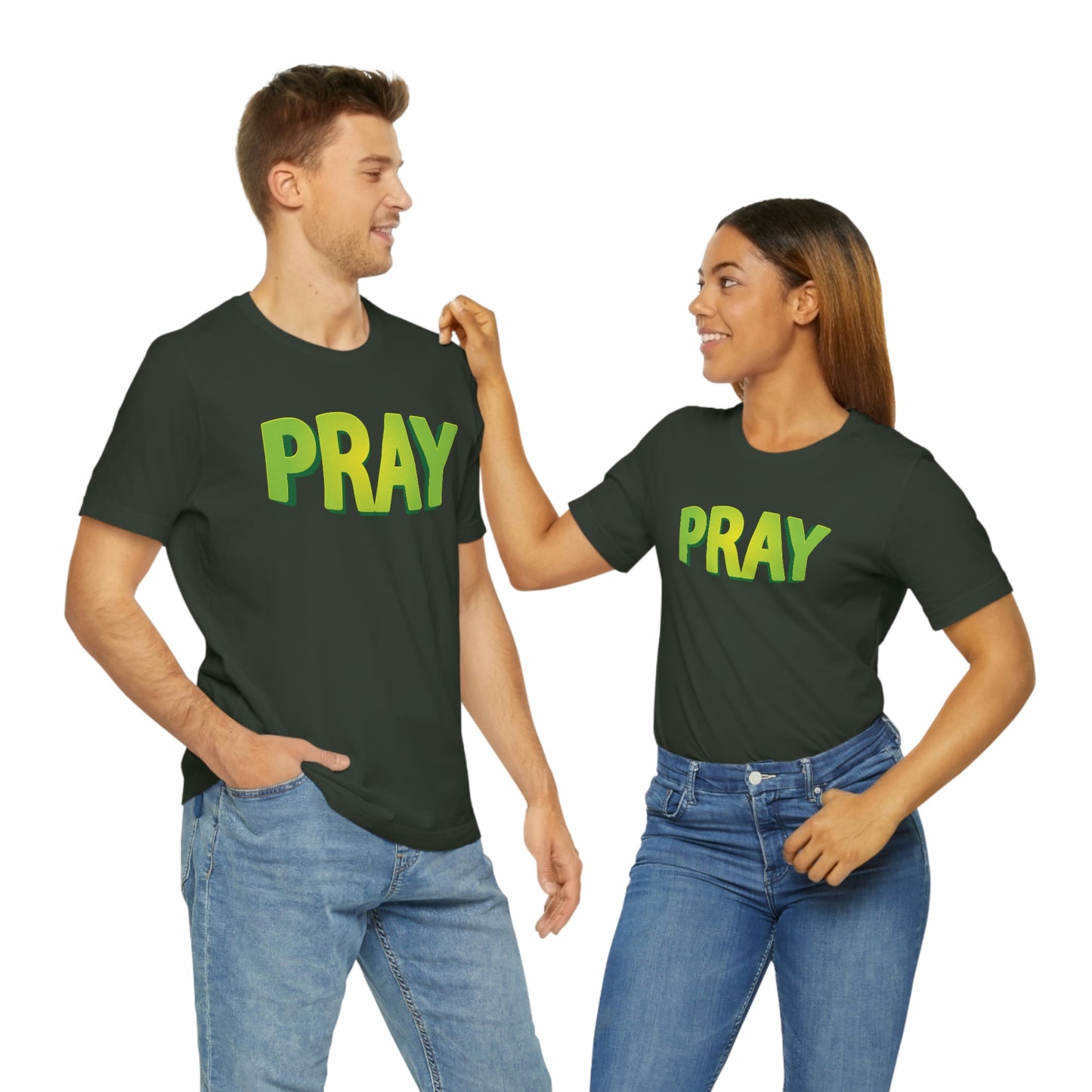 Pray Green Text Shirt