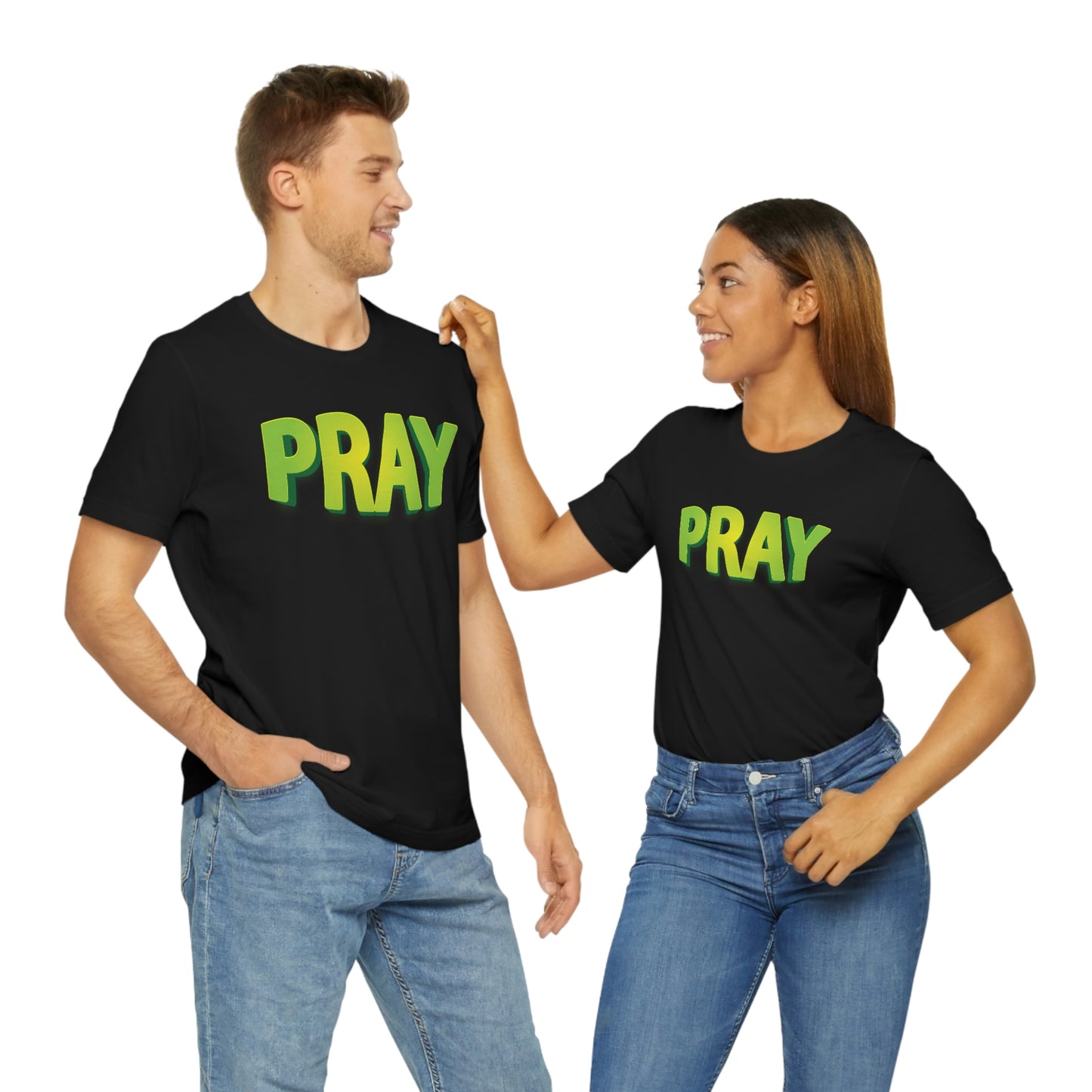 Pray Green Text Shirt