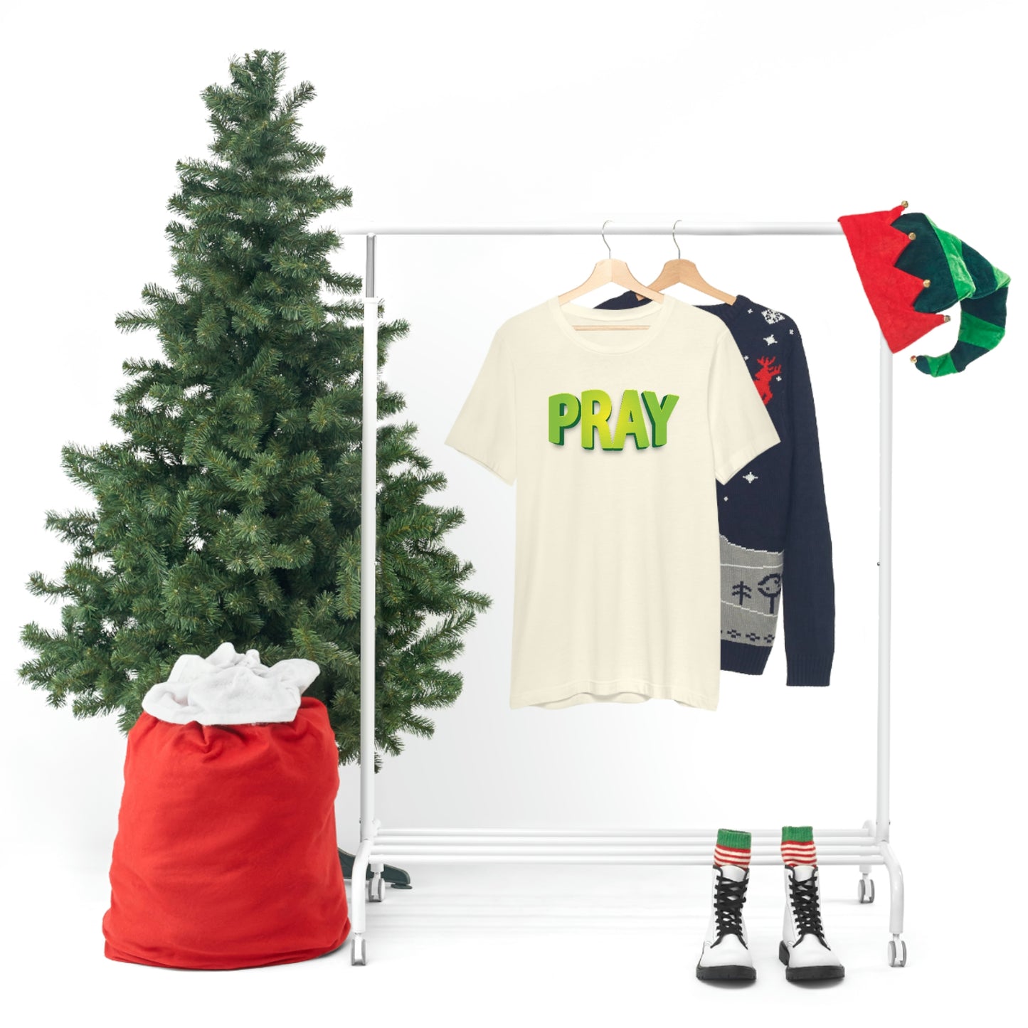 Pray Green Text Shirt