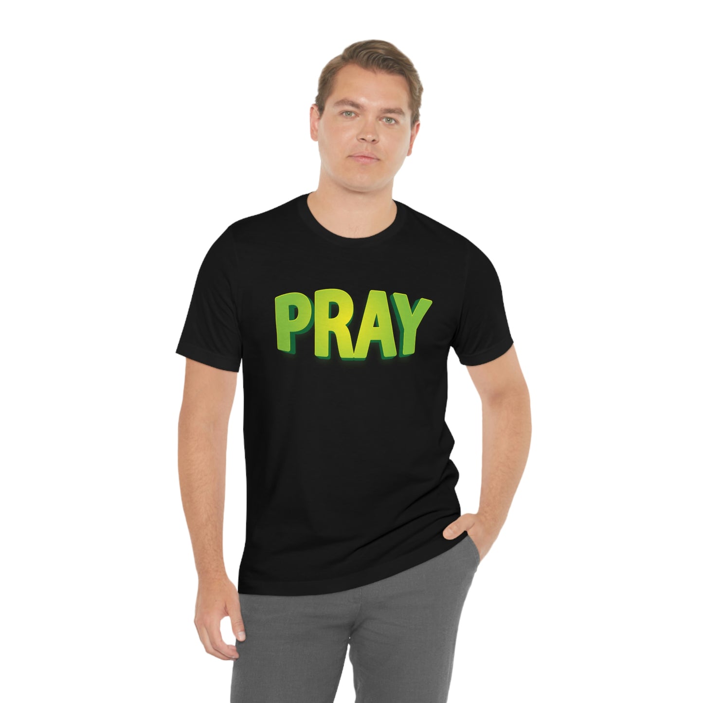 Pray Green Text Shirt