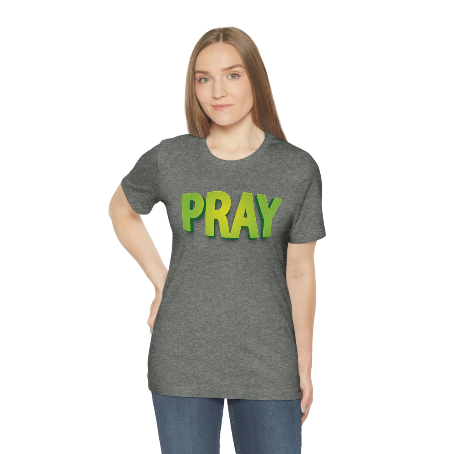 Pray Green Text Shirt