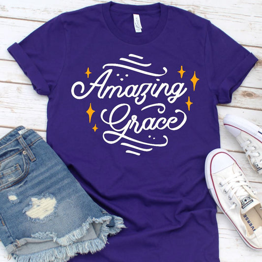 Amazing Grace Shirt T-shirt Lord is Light Purple S 