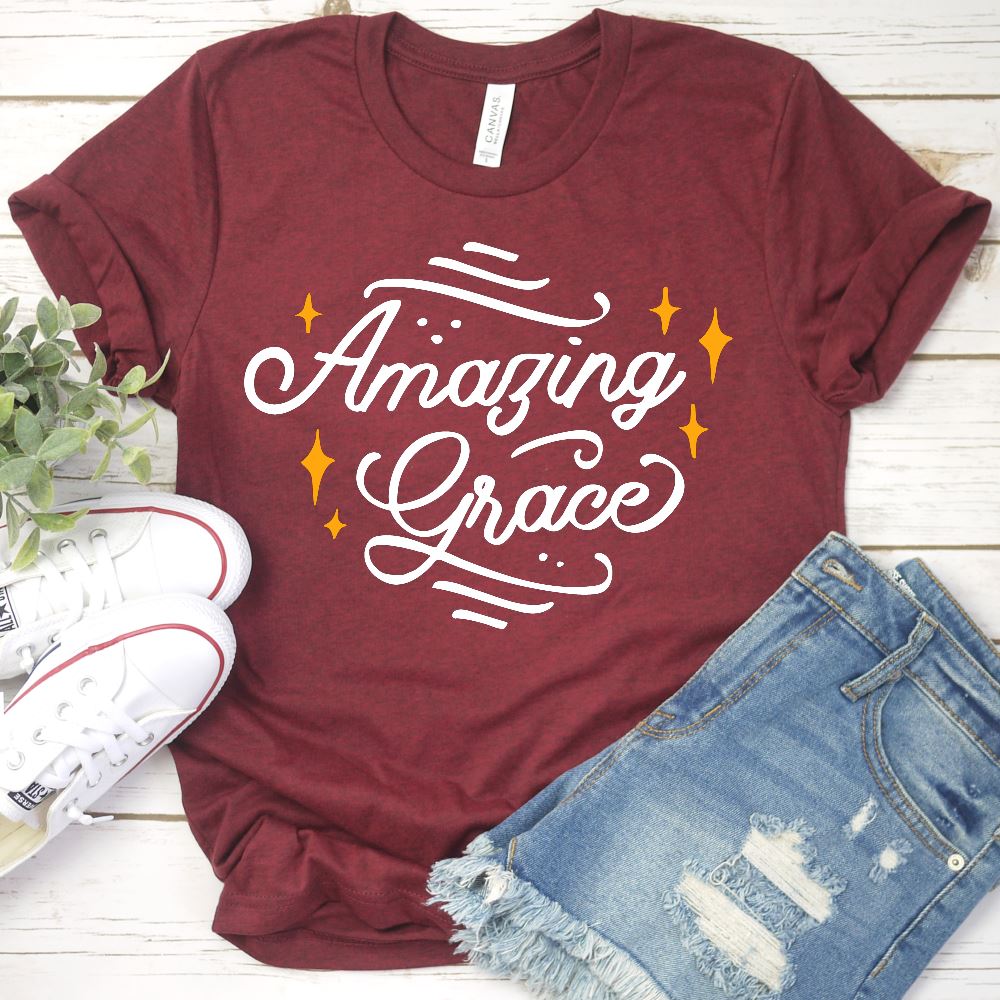 Amazing Grace Shirt T-shirt Lord is Light Red S