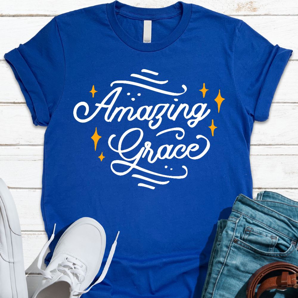 Amazing Grace Shirt T-shirt Lord is Light Royal Blue S 