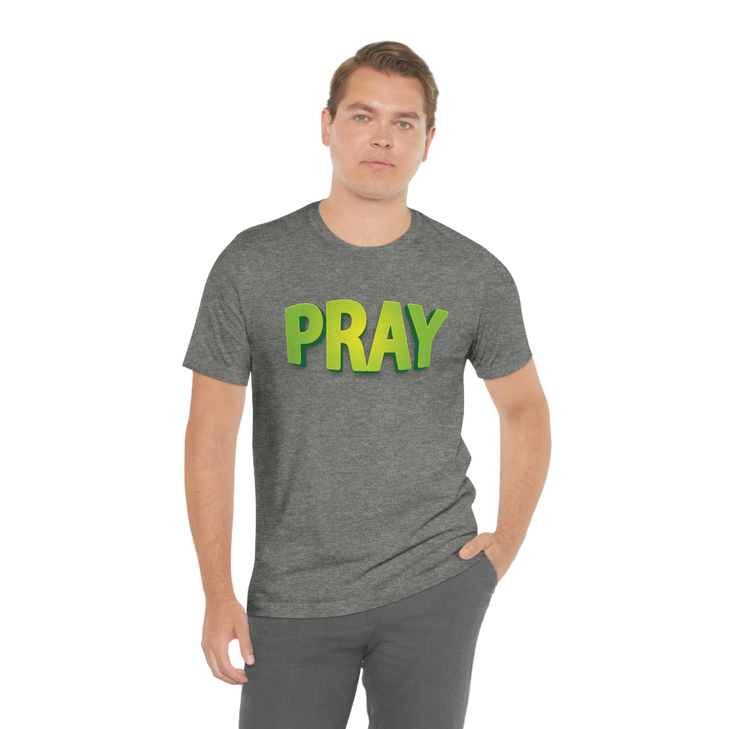 Pray Green Text Shirt