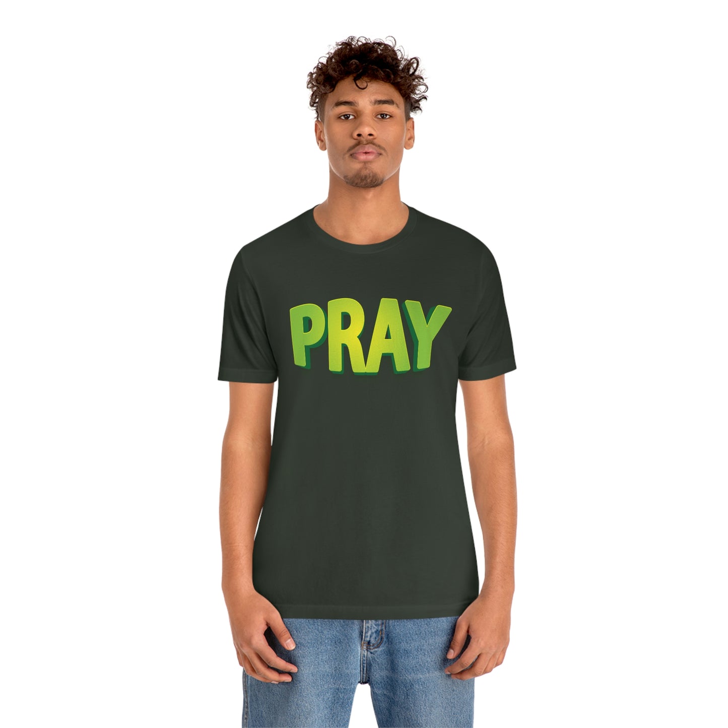 Pray Green Text Shirt
