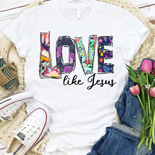 Big Love Like Jesus Shirt T-shirt Lord is Light White S 