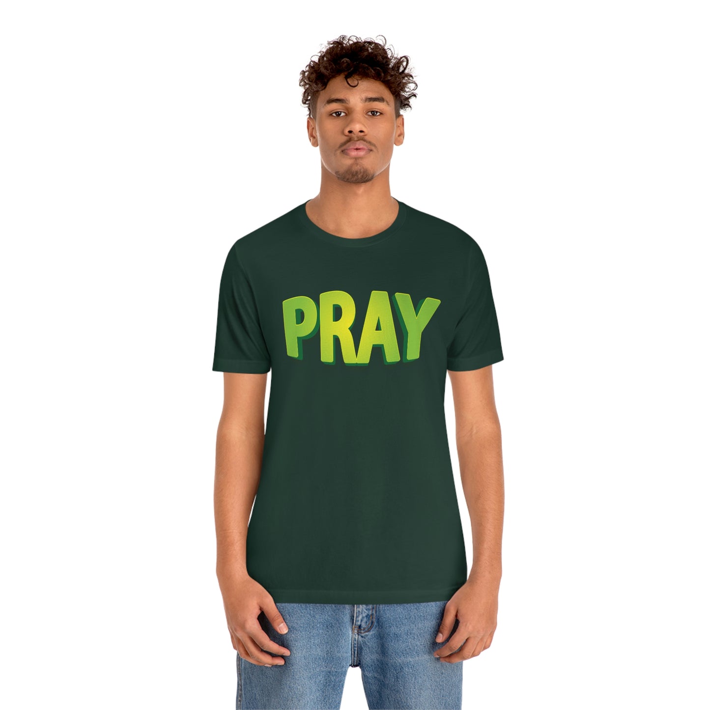 Pray Green Text Shirt