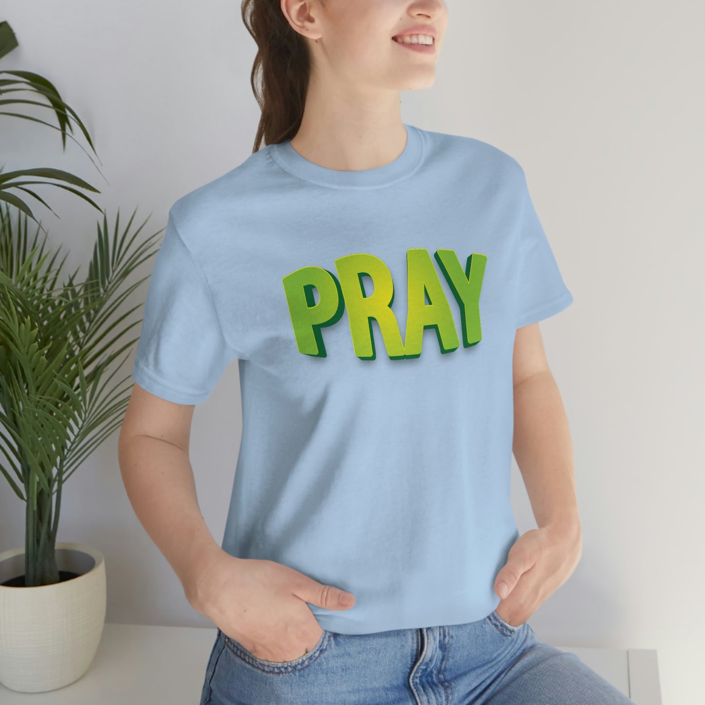 Pray Green Text Shirt