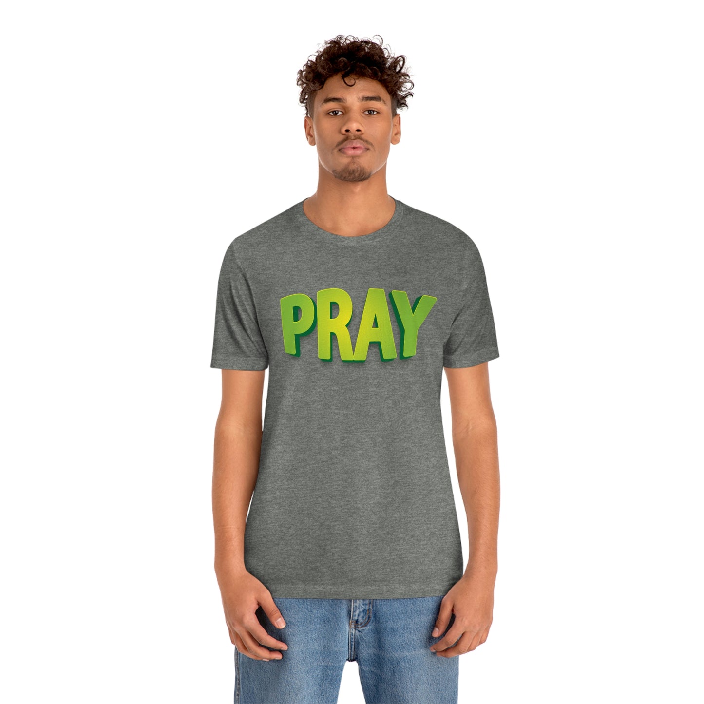 Pray Green Text Shirt