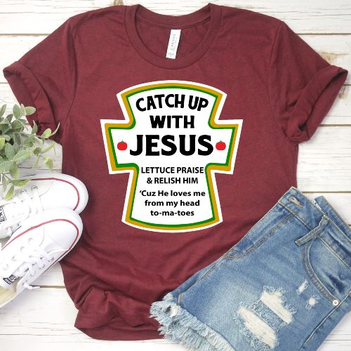 Catch Up With Jesus Shirt T-shirt Lord is Light Red S 