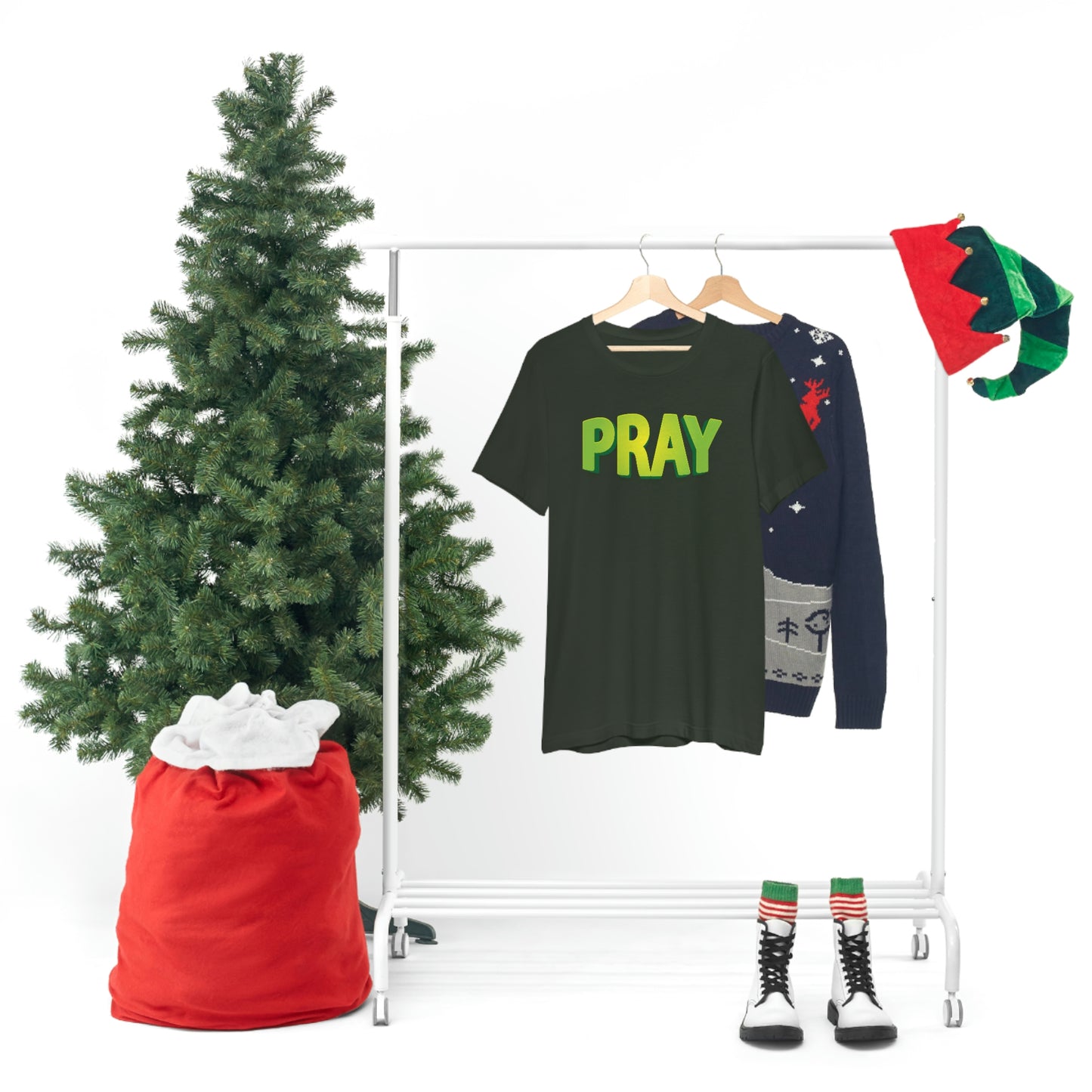 Pray Green Text Shirt