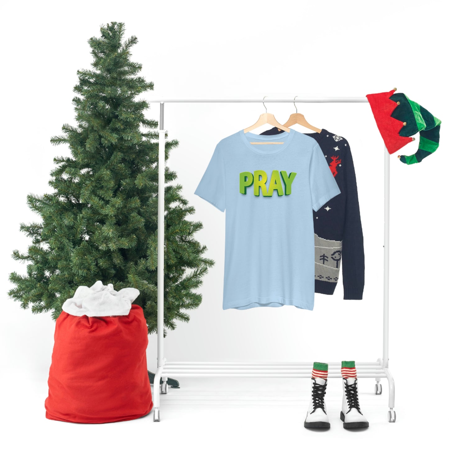 Pray Green Text Shirt