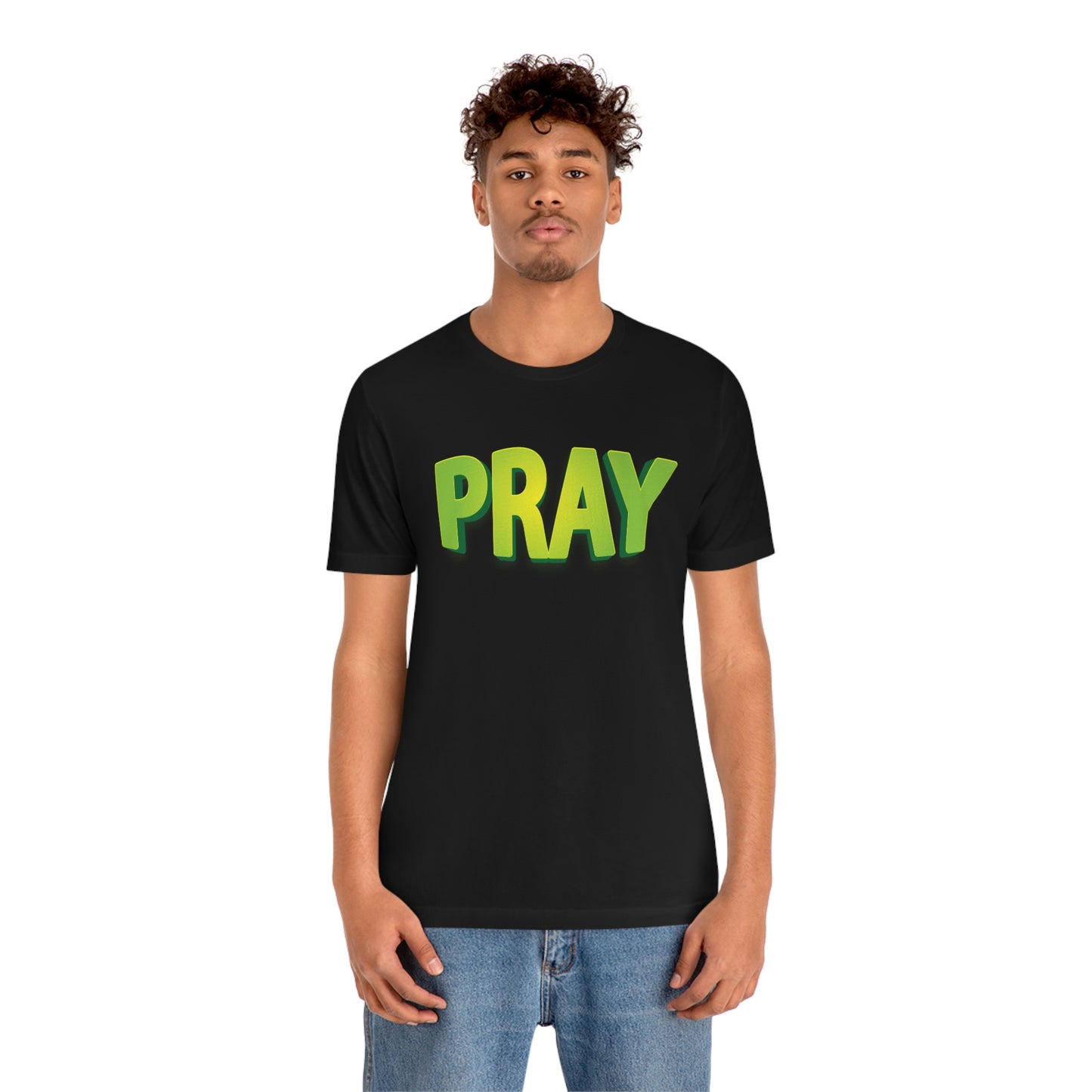 Pray Green Text Shirt