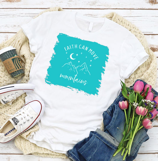 Faith Can Move Mountains Shirt T-shirt Lord is Light White S