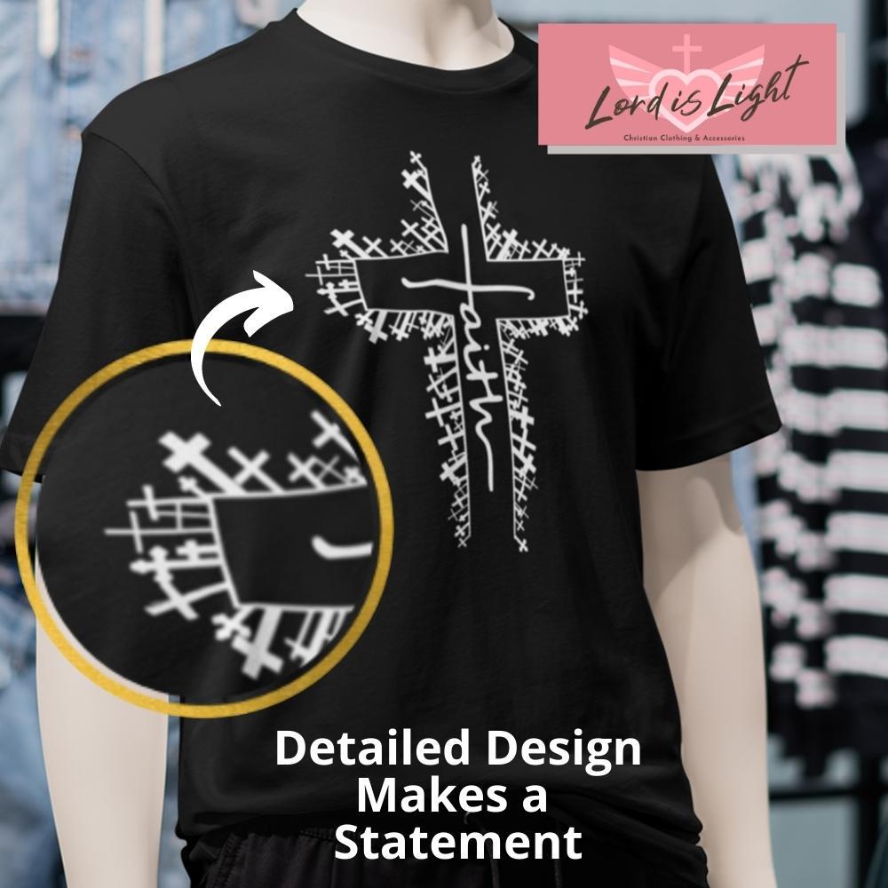 Faith Cross Outline Shirt T-shirt Lord is Light