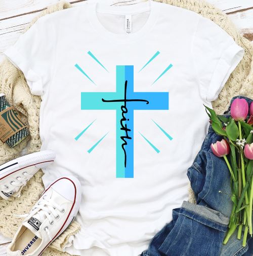 Faith Cross Shirt T-shirt Lord is Light White S