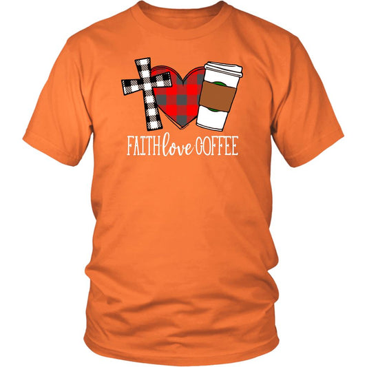 Faith Love Coffee Shirt T-shirt teelaunch Orange S