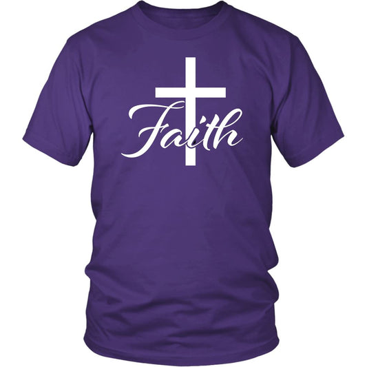 Faith White Shirt T-shirt teelaunch Purple S 