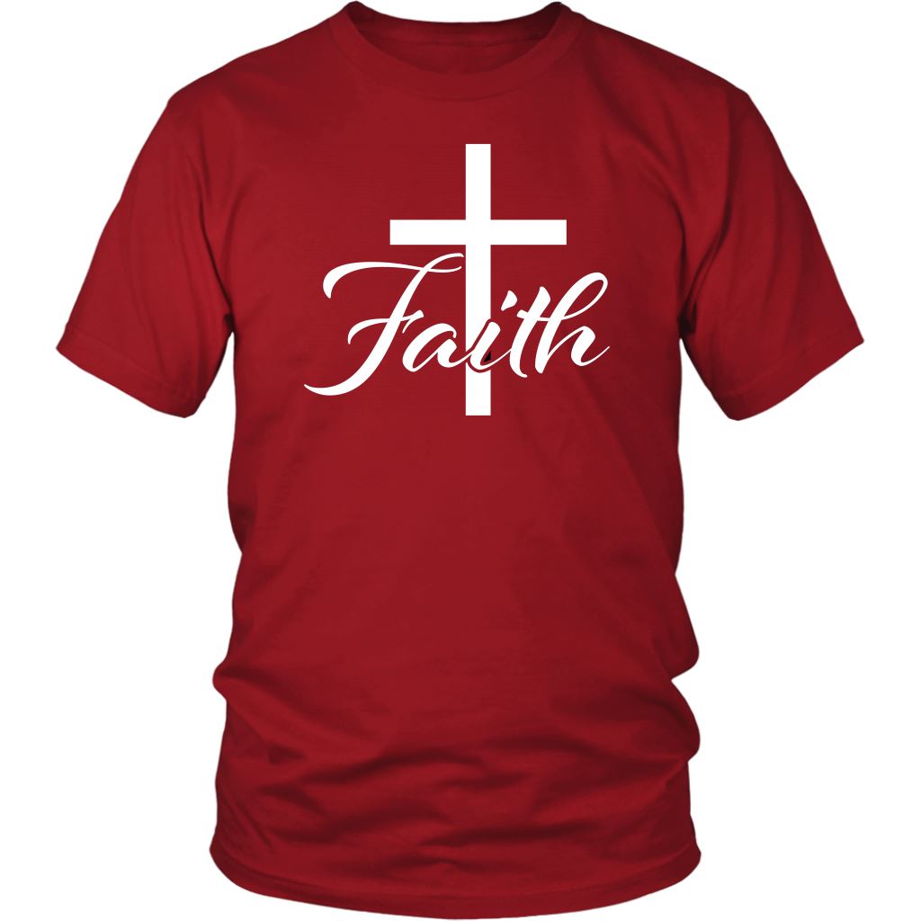 Faith White Shirt T-shirt teelaunch Red S