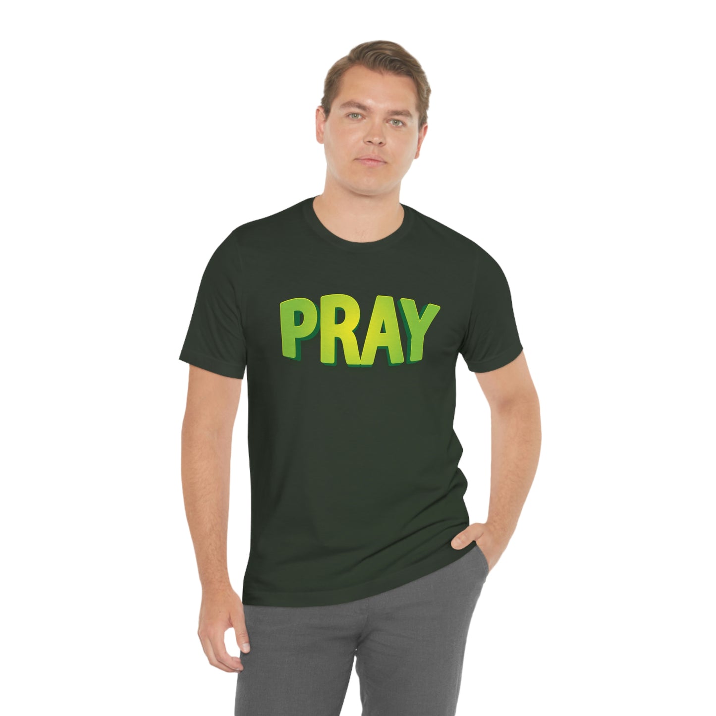 Pray Green Text Shirt