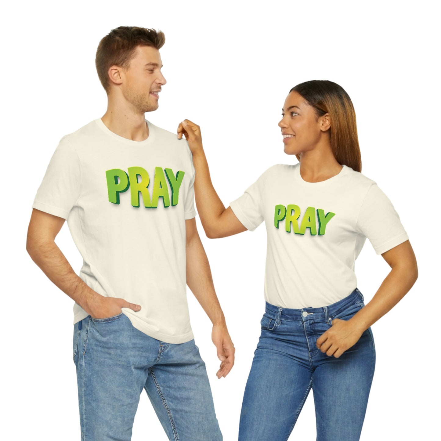 Pray Green Text Shirt