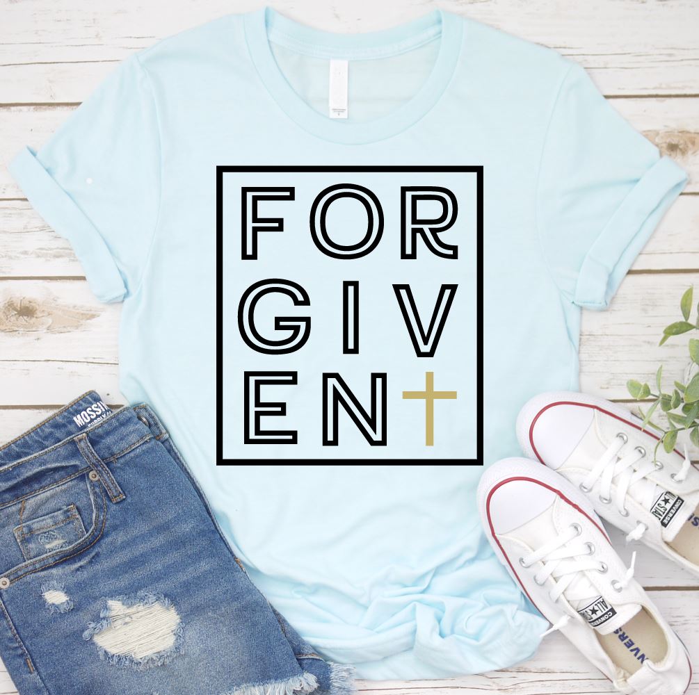 Forgiven Box Shirt T-shirt Lord is Light Ice Blue S