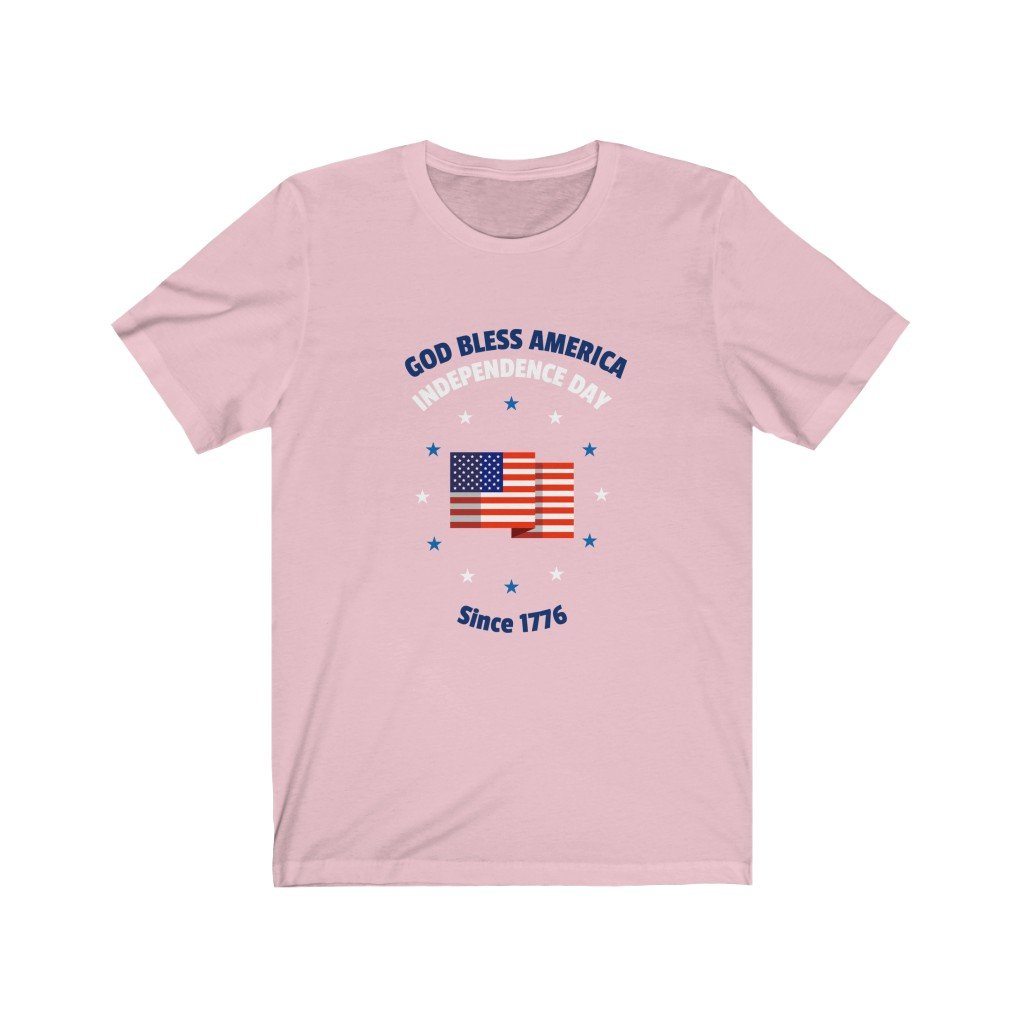 God Bless America Independence Day Shirt T-Shirt Printify Pink XS