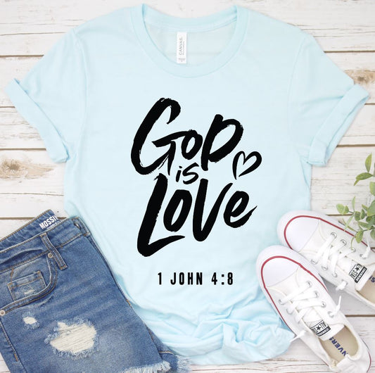 God is Love Big Shirt T-shirt teelaunch Ice Blue S 