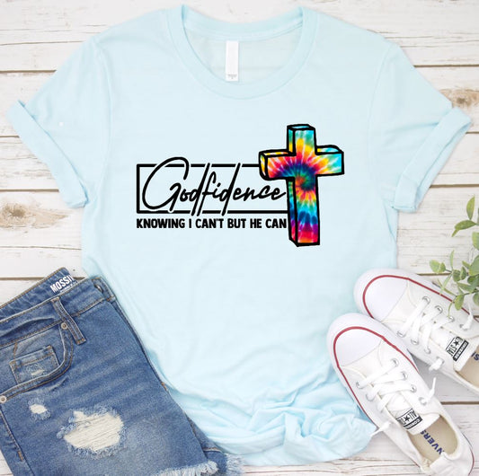 Godfidence Shirt T-shirt Lord is Light Ice Blue S 