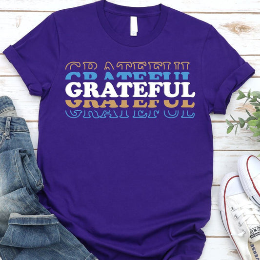 Grateful Graphic Shirt T-shirt teelaunch Purple S 