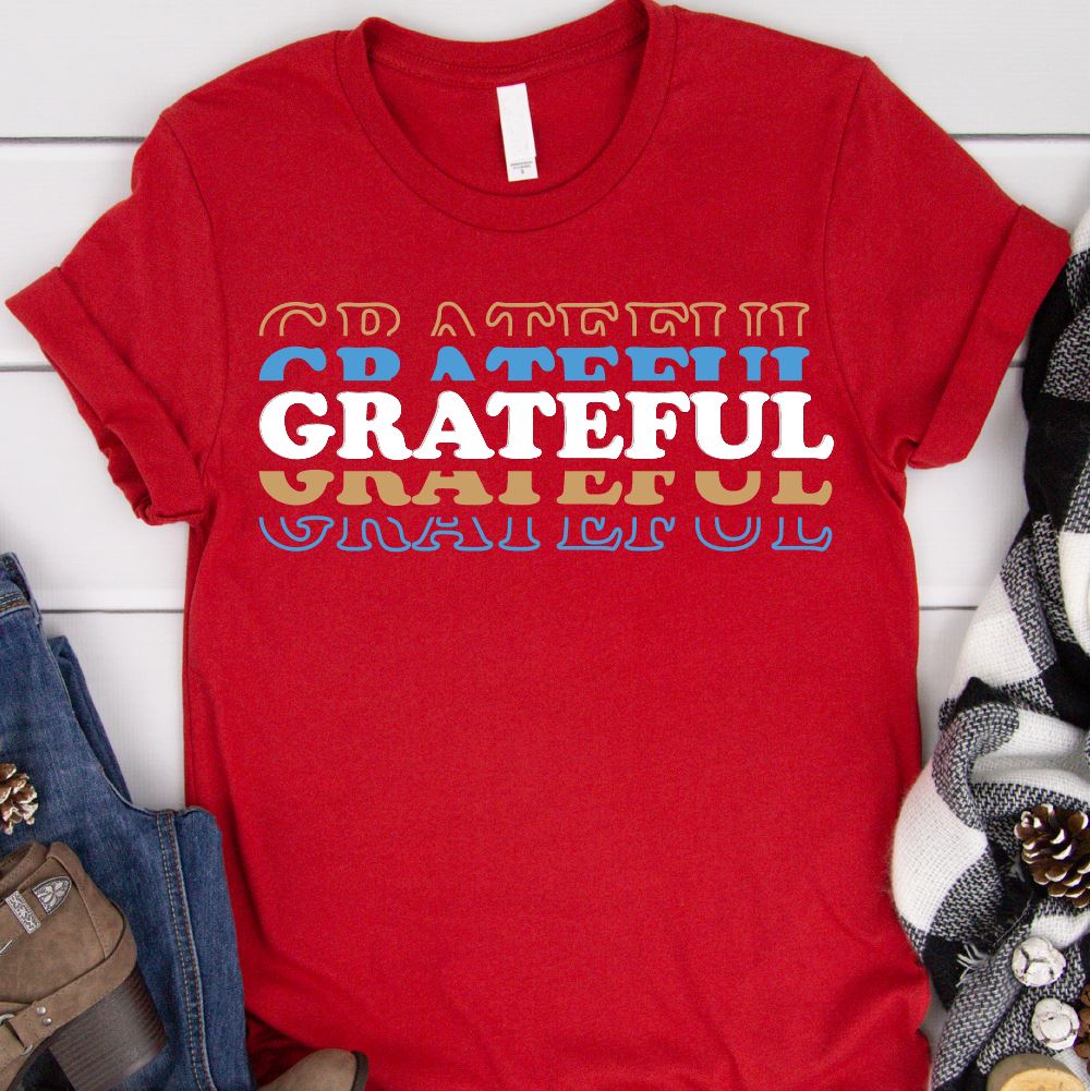 Grateful Graphic Shirt T-shirt teelaunch Red S