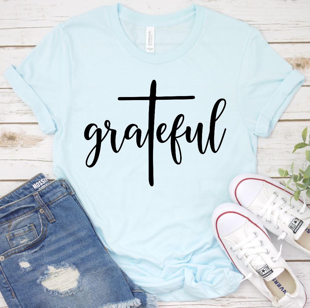 Grateful Shirt T-shirt Lord is Light Ice Blue S