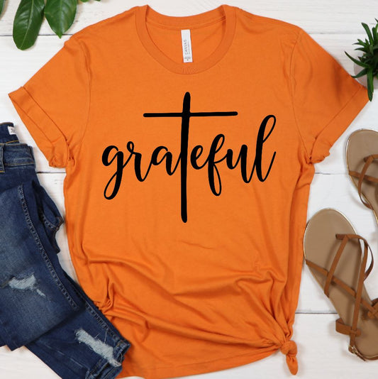 Grateful Shirt T-shirt Lord is Light Orange S 