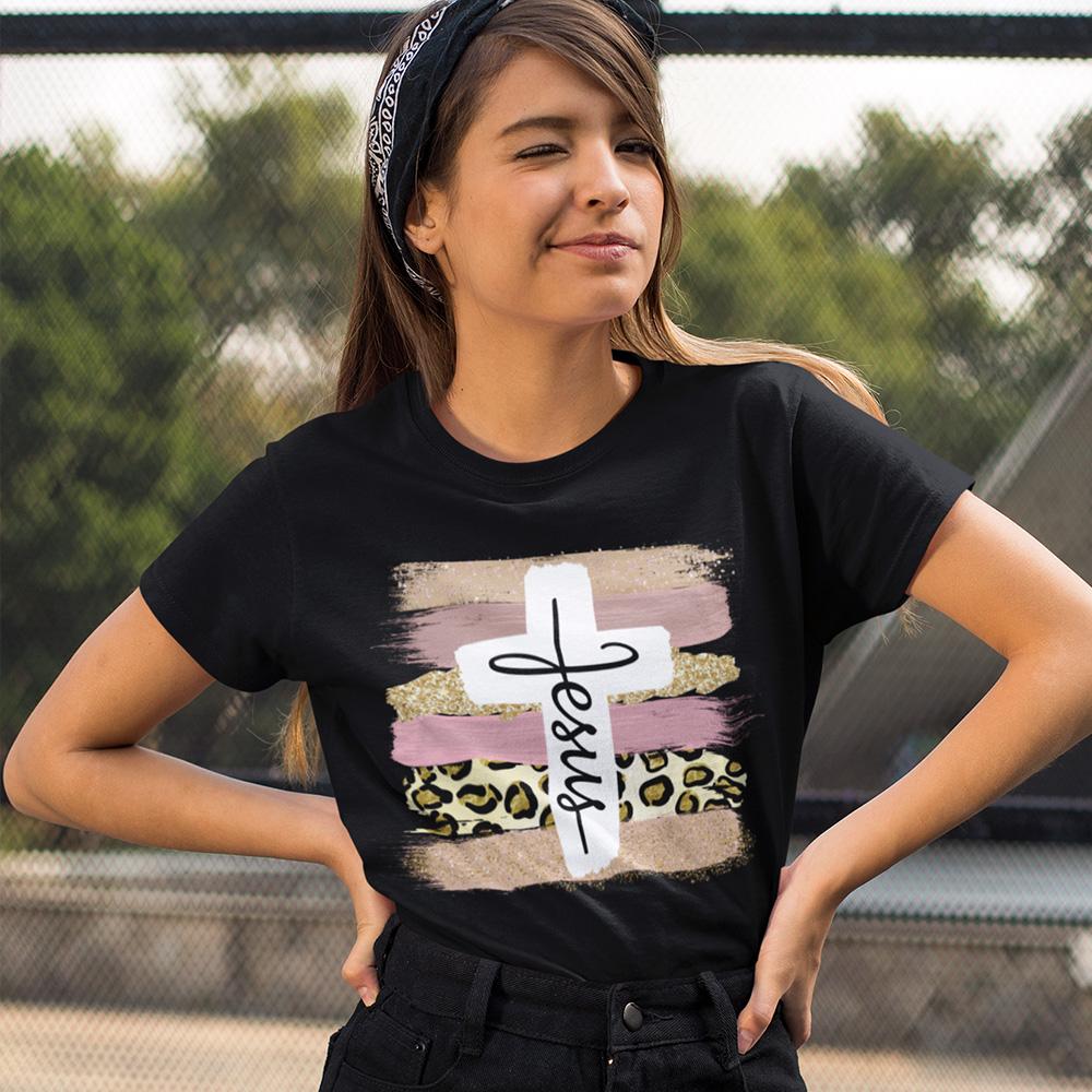 Jesus Cross Brush Shirt T-shirt Lord is Light