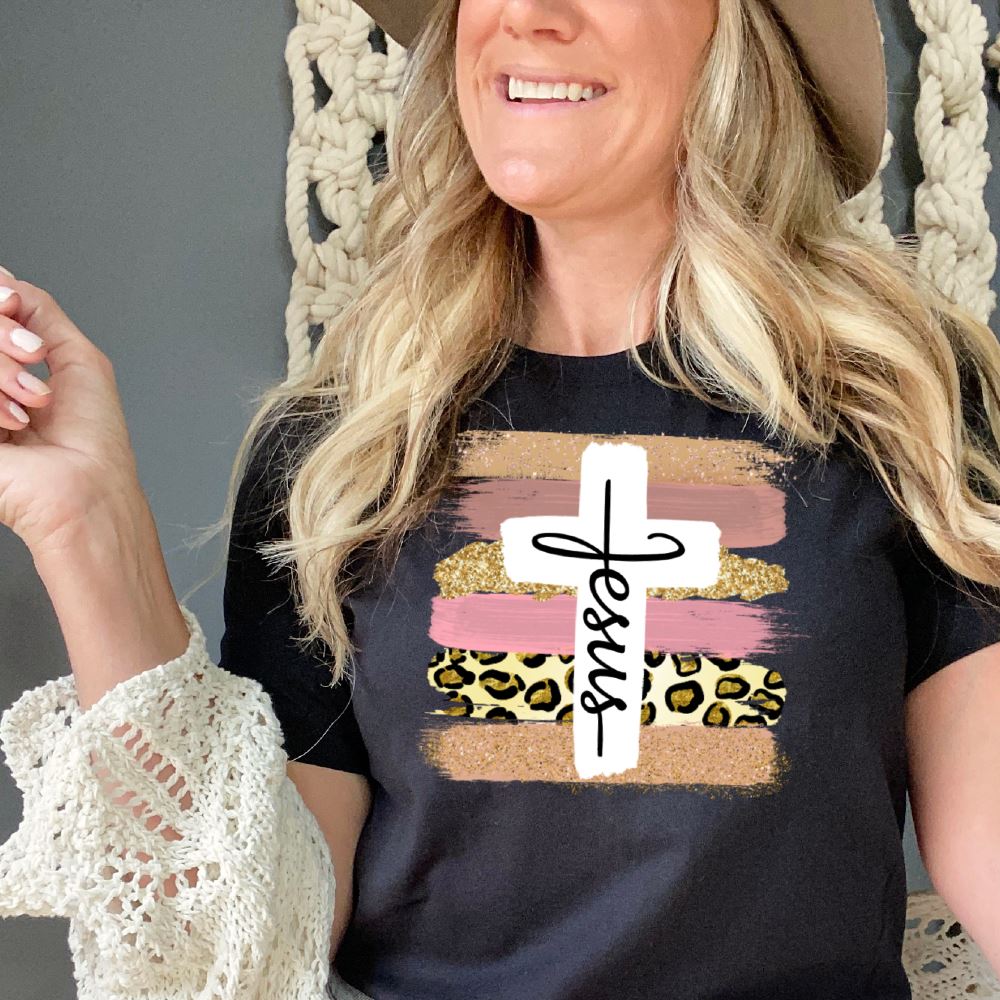 Jesus Cross Brush Shirt T-shirt Lord is Light